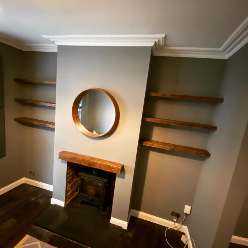 Rustic Chunky Alcove Shelves